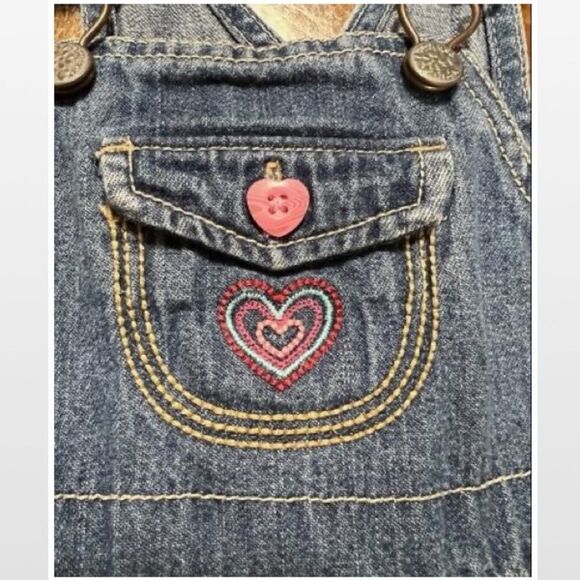 OshKosh B'gosh Baby Blue Denim Vestbak Kid Overalls - Picture 4 of 15